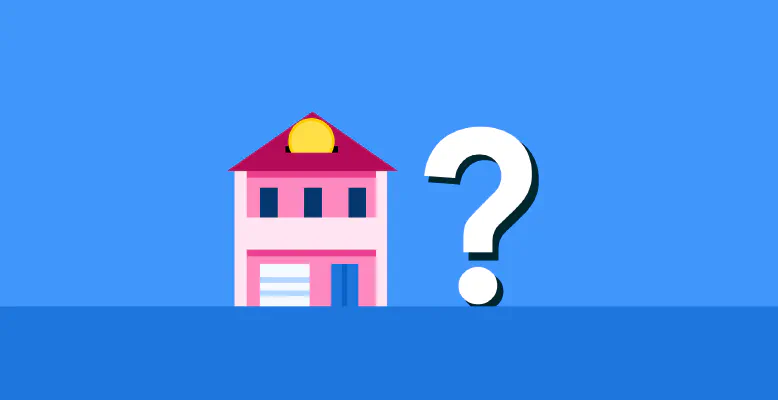 Stylized graphic representing the cooling Dutch housing market with houses and charts